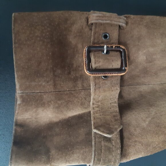 Vintage Aquascutum SZ S/M Rust Suede Men's Double Breasted Trench Coat - Picture 10 of 16